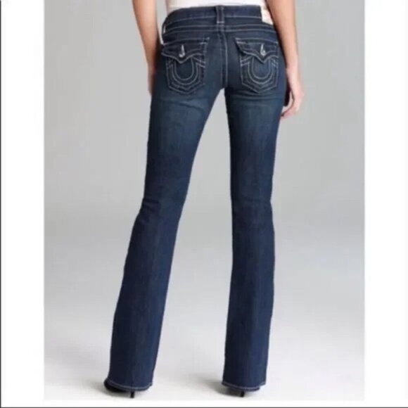 True Religion Becky Bootcut Jeans Dark Wash Size 32 USA - Picture 1 of 13